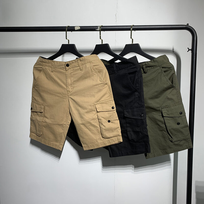 High Quality Side Patch Embroidery Cargo Shorts Men Women Compass Badge Casual Shorts Men