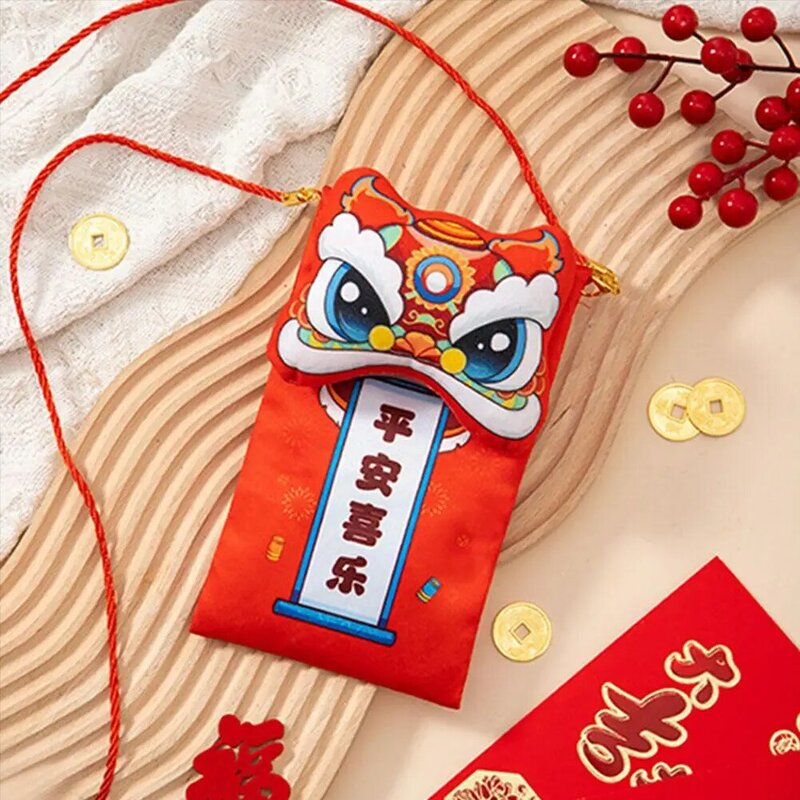 Amplop merah Tahun Baru Cina, kartun lucu amplop Naga Tahun merah paket Festival Musim Semi Hongbao untuk hadiah anak-anak