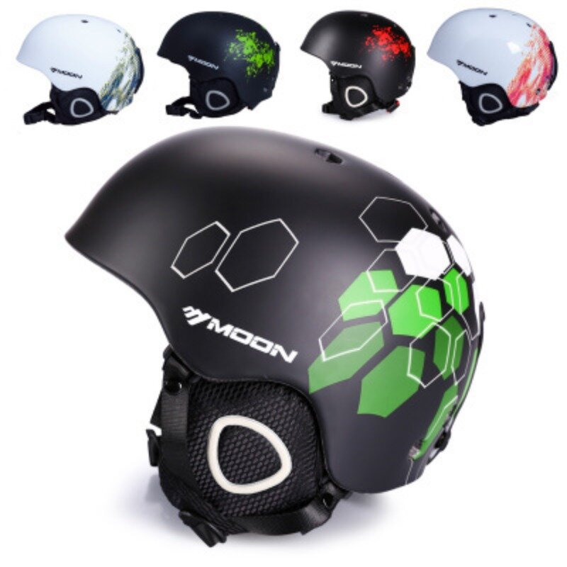 Helm Ski dengan kacamata, helm keamanan dengan kacamata bisa disesuaikan untuk olahraga luar ruangan Ski Snowboard salju Skateboard musim dingin
