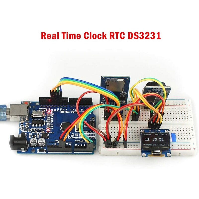 Kit Relógio em Tempo real, Módulo relógio, Mini SD, Mini Adaptador TF, Reader Driver, IIC, RTC, DS3231, AT24C32