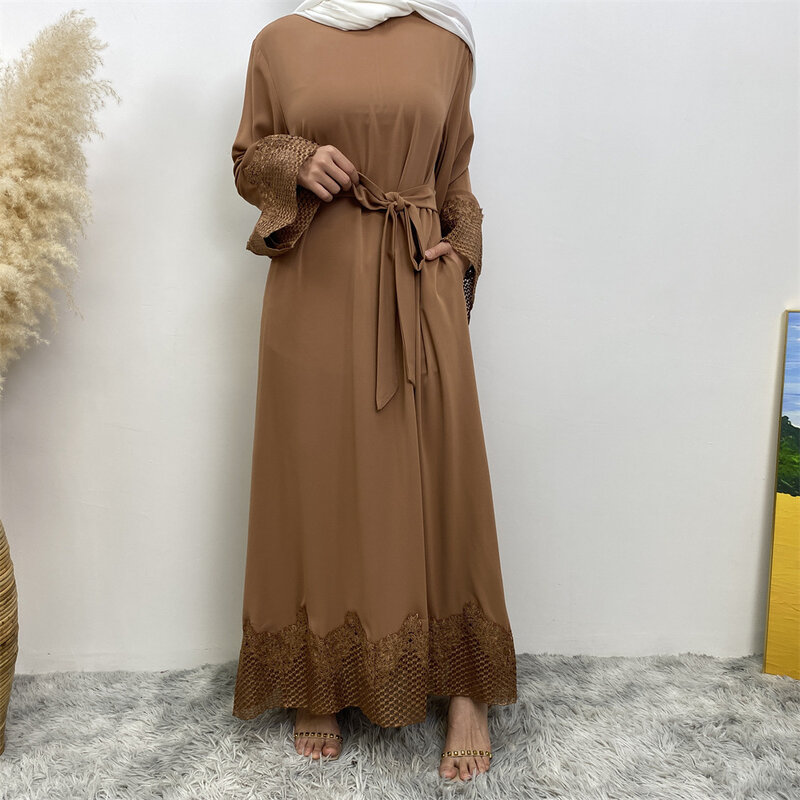 Kaftan Abaya Eid Ramadan muslimische Frauen Maxi kleid islamische Kleidung Dubai Truthahn Robe arabische Jalabiya Gürtel Abayas Musulman Kaftan