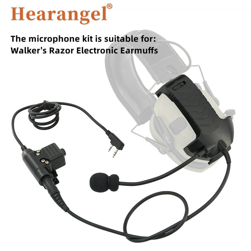Headset taktis mikrofon y-line Kit Untuk Walker's Razor penutup telinga elektronik dengan taktis U94 PTT untuk Baofeng Walkie-talkie