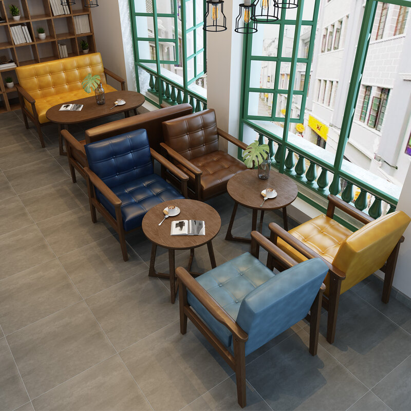 북유럽 레저 협의 커피숍 테이블 및 의자 조합 디저트 숍, 밀크티 숍, 사무실 라운지 소파
