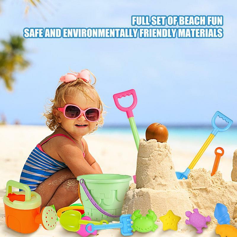 Giocattoli da spiaggia per bambini secchio da spiaggia rastrello pala acqua può giocattolo viaggi all'aperto giocattoli estivi castello di sabbia giocattoli per bambini 3 ragazzi ragazze