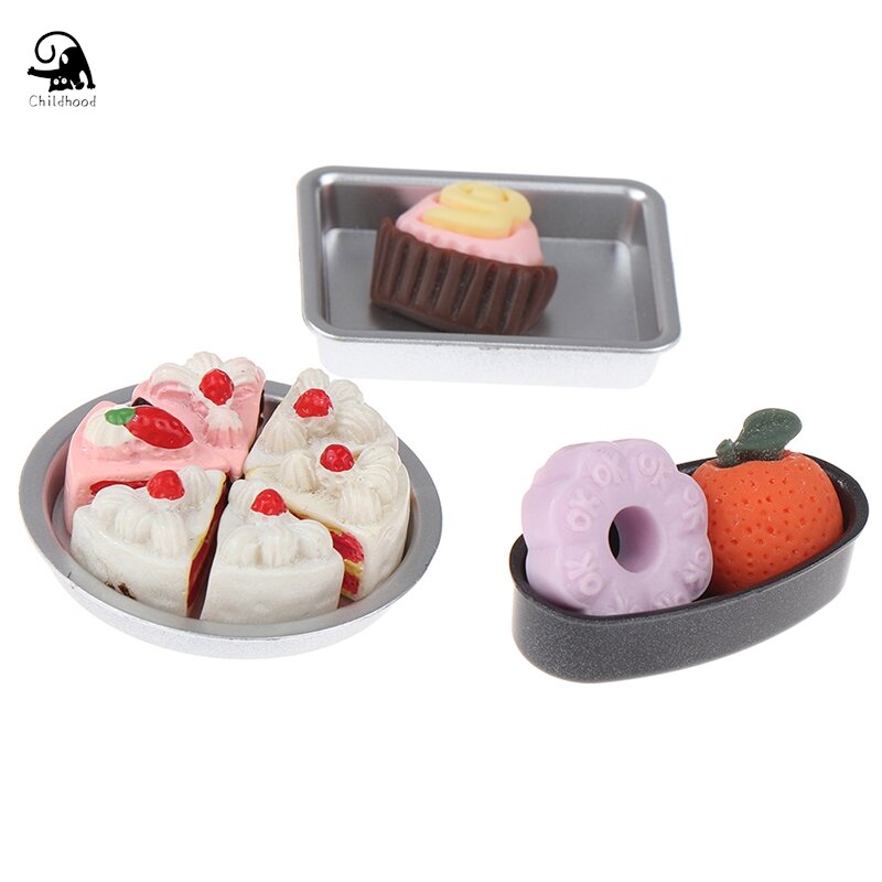 Miniatura Bakeware Set para Dollhouse, Mini Cozinha Play Set, Pequenos Utensílios De Cozimento, Ferramentas
