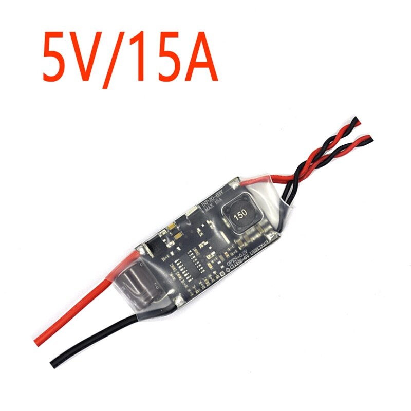 15A 3-12S FPV Receiver Power Supply Voltage Regulator External BEC (UBEC) 5V Step-Down Regulator Module For RC Airplane, Durable