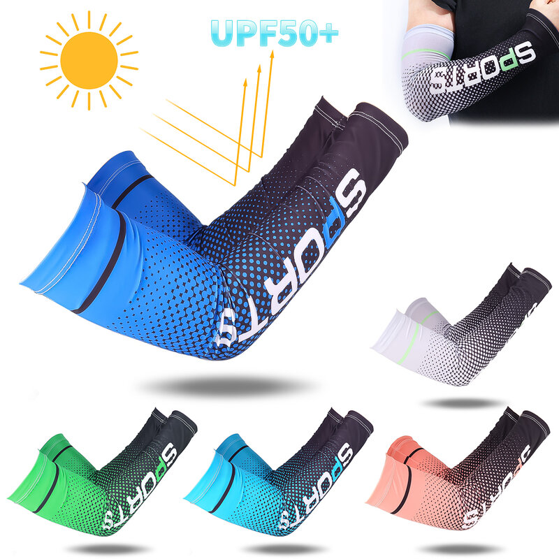 Manguitos de ciclismo para hombre, protección solar UV, calentadores de brazo deportivos, 1 par