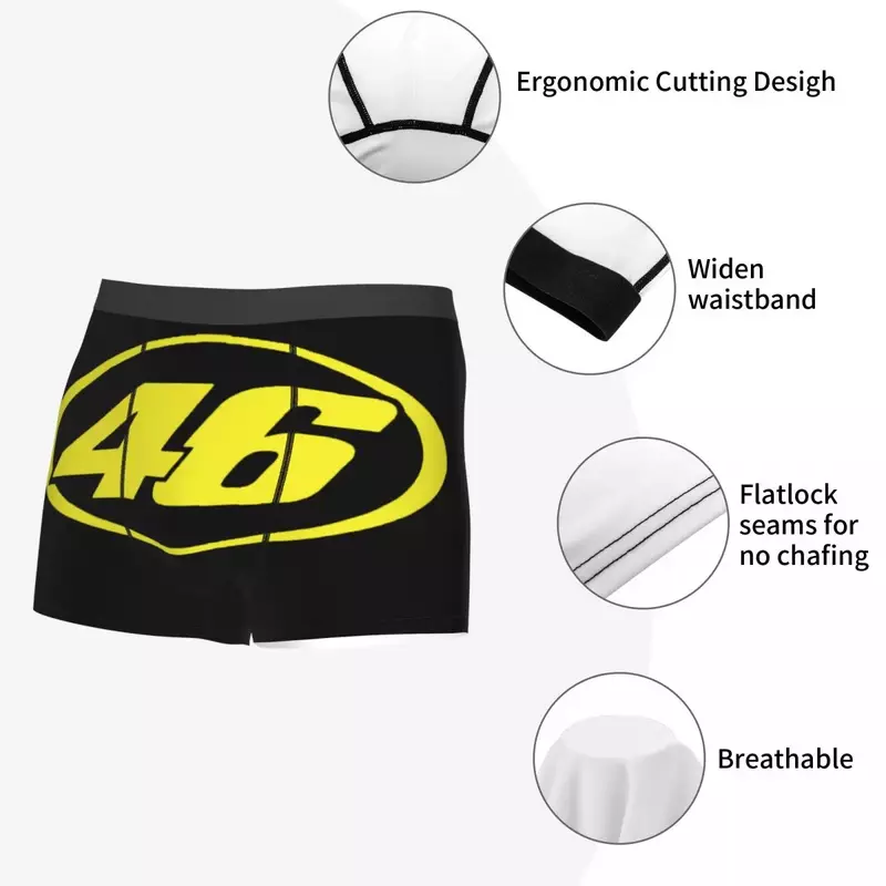 Rossi 46 Novelty Boxer Shorts Printed Custom Boxer Shorts Breathable Underwear Women's Underwear