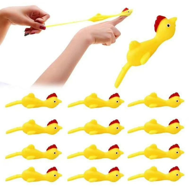 Catapulta lancio tacchino divertente e ingannevole fionda pulcino pratica pollo elastico volante dito uccelli giocattoli appiccicosi decompressione nuovo