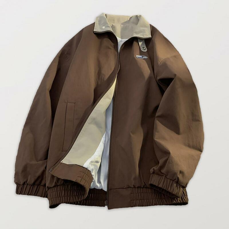Trench coat de manga comprida feminino com bolsos com zíper, lapela vintage, elegante, extragrande, que combina com tudo, primavera, outono