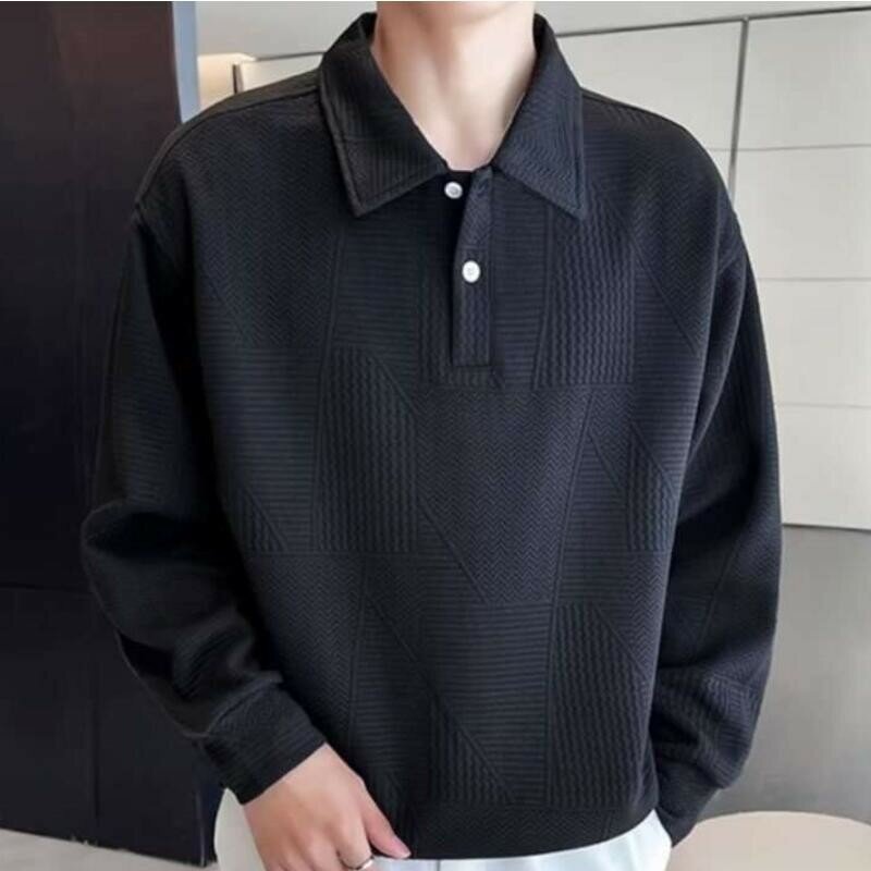 2024 Golf Wear Men's fashion lapel leisure Spring and Autumn Golf POLO Luxurious breathable slim golf shirt free shipping