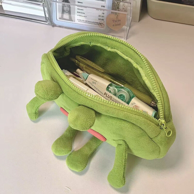 Cute Mini Bags Frog Design Plush Bags Women Casual Pen Bags Large Capacity Pen Bags Kawaii Cartoon Small Bags Versatile Pen Bag