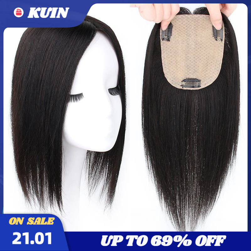 Kutin-女性のための手作りのシルクベーストーピー、通気性のあるトッパー、クリップイン、本物の人間の髪の毛、ヘアピース、ヘアエクステンション