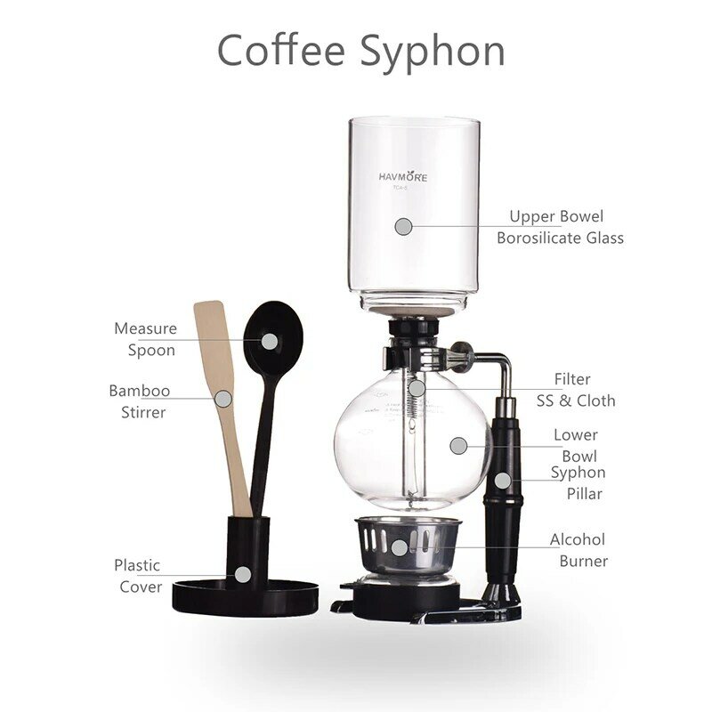 Barista Coffee Sifon Maker, Sifão De Chá De Substituição, Panela De Vácuo, Vidro De Borosilicato, Filtro De Máquina De Café