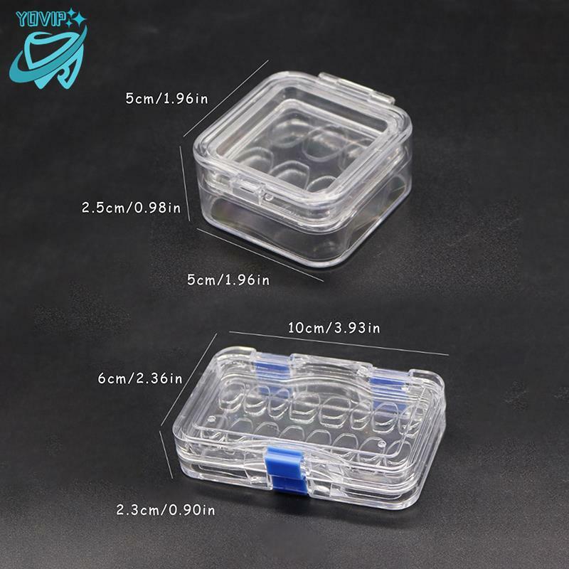 Boîte à dents transparente pour prothèse dentaire, boîte à dents en plastique à membrane, boîte à dents transparente pour couronne de stockage et ponts, 1PC