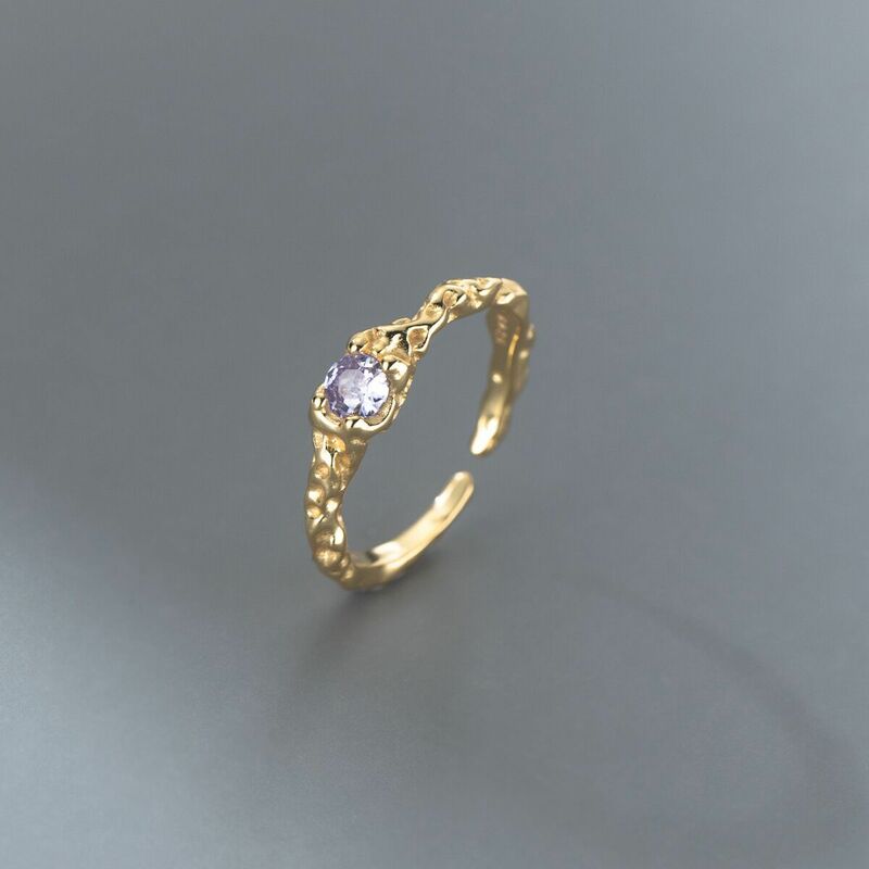 Женское кольцо с цирконом, из серебра 100% пробы