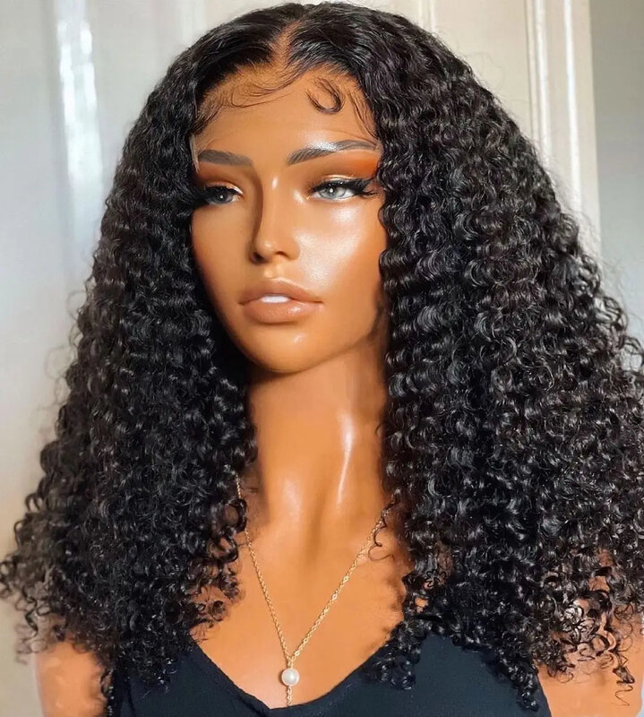 Short Curly Bob Wig Lace Front Human Hair Wigs 13x4 Deep Wave HD Transparent Lace Frontal Wig 4x4 Closure Glueless Wigs