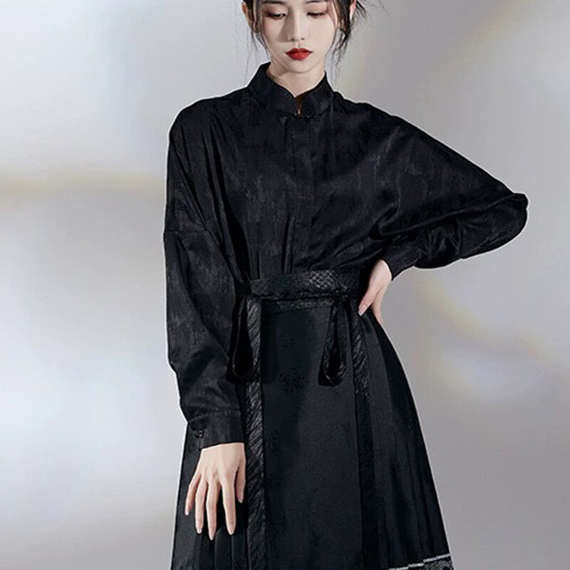 Rok lipit bergaya baru populer rok lipit wajah wanita modis keluar Hanfu kuda Ming pesta lipatan