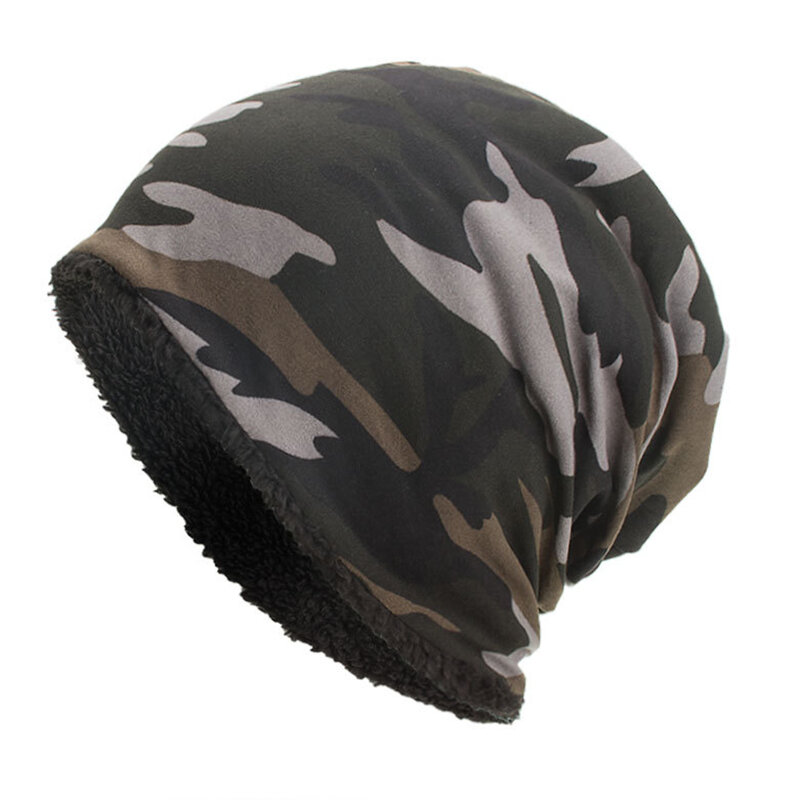 Men Women Camouflage Cotton Cap Plus Velvet Hat Warm For Autumn And Winter For Autumn Winter Bike Accessories