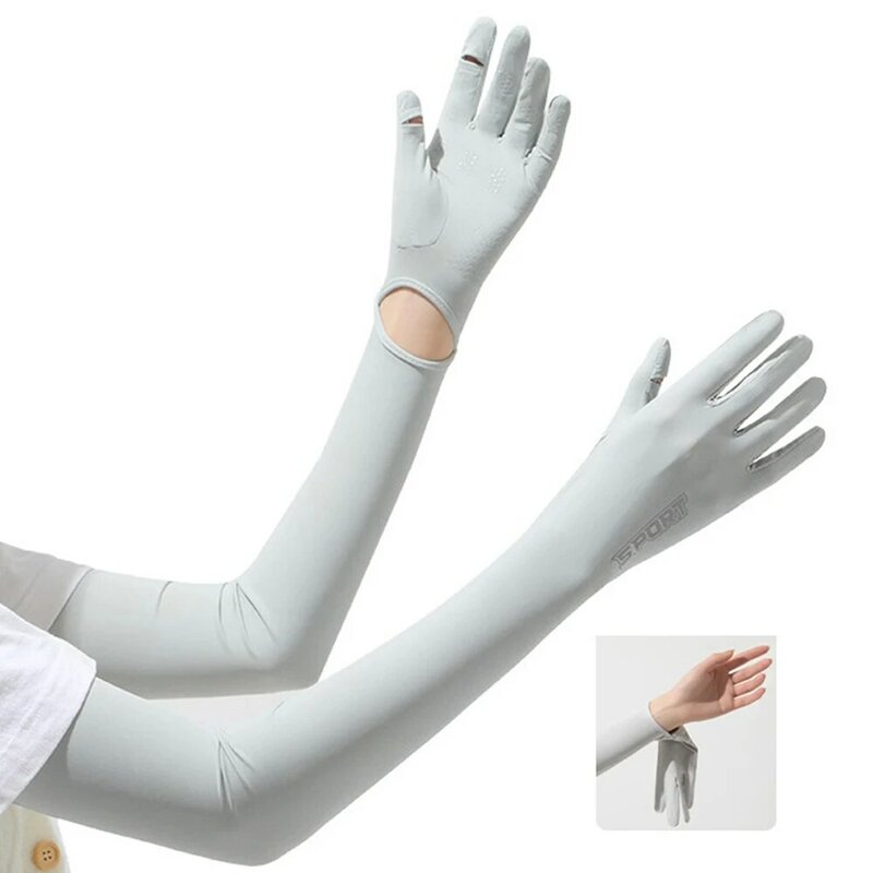 Перчатки с длинными пальцами для занятий спортом на открытом воздухе, солнцезащитные дышащие спортивные перчатки для езды на велосипеде и вождения UPF 50 +