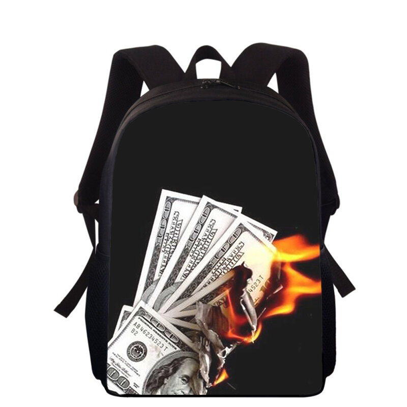 USD dollar money 15 ”druk 3D plecak dla dzieci torby szkolne dla chłopców podstawowych dziewcząt z plecakiem dla uczniów torby na książki szkolnego