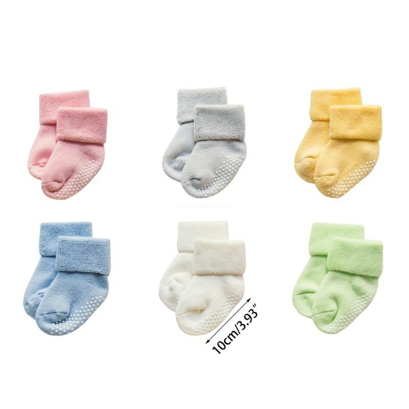 Meias para bebês com alças, meias algodão espessadas antiderrapantes 0 a 1 ano