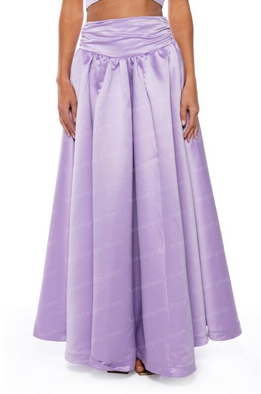 Женская атласная трапециевидная юбка, длинная юбка в пол на молнии, с высокой талией, на заказ