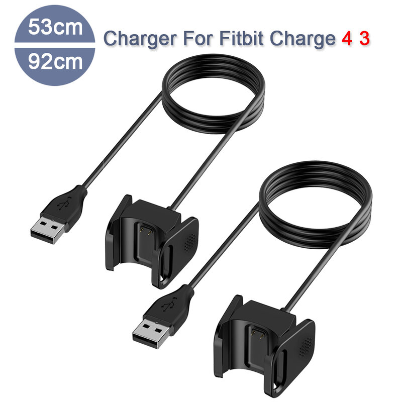 Cargador de Cable USB para Fitbit Charge 3/Charge 4 Cable USB de carga Dock cargador reemplazable para Fitbit Charge 4 3 Dock adaptador