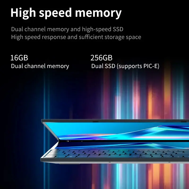 Laptop layar ganda Intel Core i7, Notebook Gaming kinerja tinggi kantor bisnis desainer layar sentuh 16 "+ 14" 2024