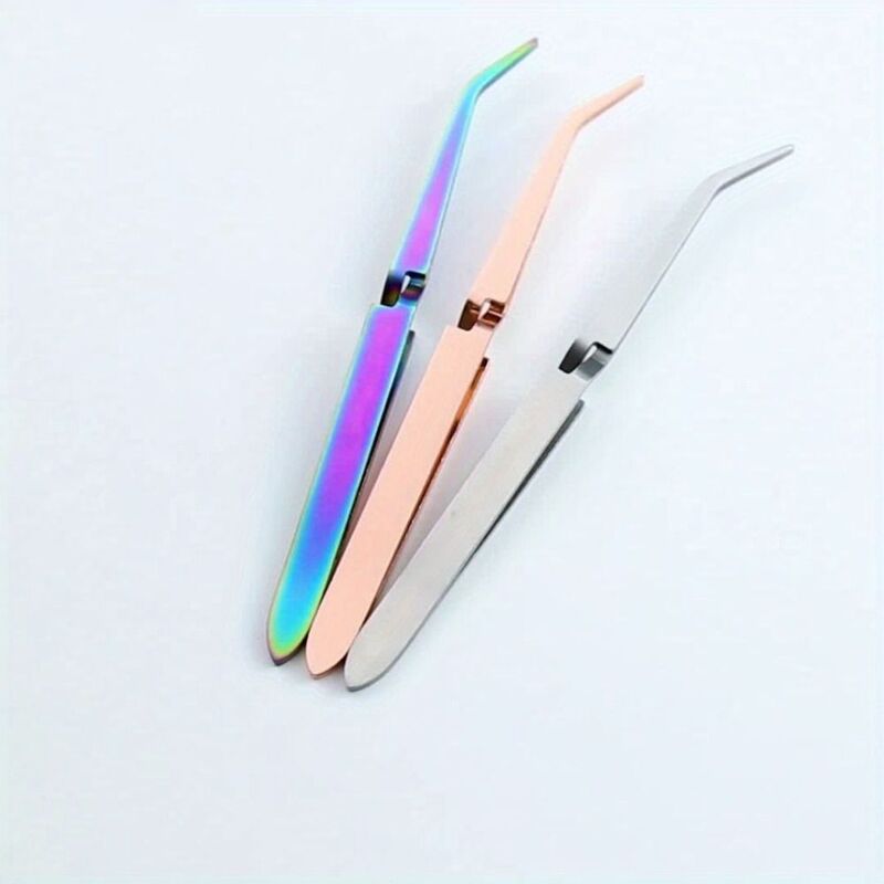 Professional Nail Art Tweezers Stainless Steel Manicure Shaping Clip Manicure Tools Colorful Extension Nail Tool