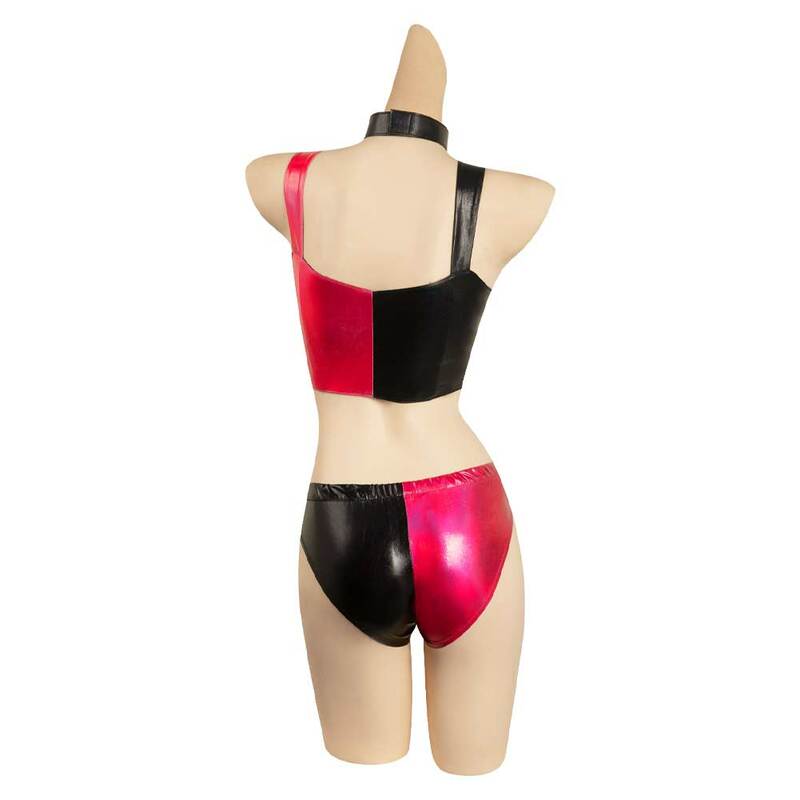 Quinzel Cosplay Costume Sexy Top Shorts Swimsuit Women Girls Summer Bikini Swimswear Outfits Halloween Carnival Party Role Suit