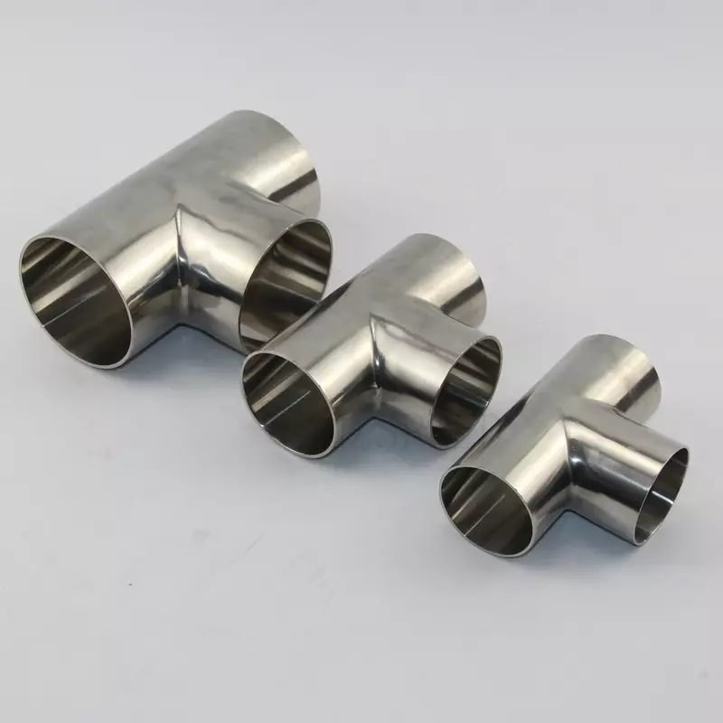 304 Stainless Steel  tee OD 19 mm-102 mm Stainless Steel 1.5 mm 2 mm thick