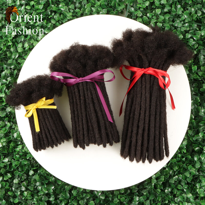 Orientfashion-extensiones de ganchillo hechas a mano para mujer y hombre, pelo humano Afro rizado, 80 piezas, pequeñas trenzas suaves, venta al por mayor
