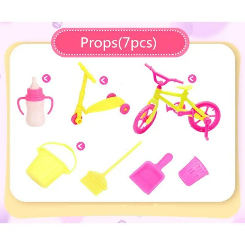 Juego Mini accesorios portátiles para niñas, juegos hechos plástico, 1 Juego