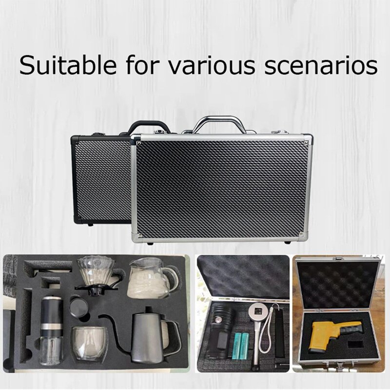 Carbon Fiber Tool Box Aluminum Tool Case Suitcase Equipment Hard Carry Bag Instrument Hard Case Portable Toolbox Easy Install