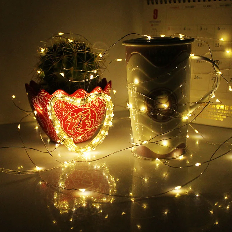 LED-Lichter Schnur Weihnachten Lichterkette Batterie wasserdichte Girlande Lichterkette Weihnachten Hochzeits feier Dekor Urlaub Licht
