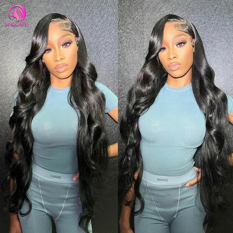 40 Inch 13x4 Body Wave Lace Front Human Hair Wig Natural Brazilian Wig 4x4 Lace Closure Human Hair Wig 250% density Pre Plucked