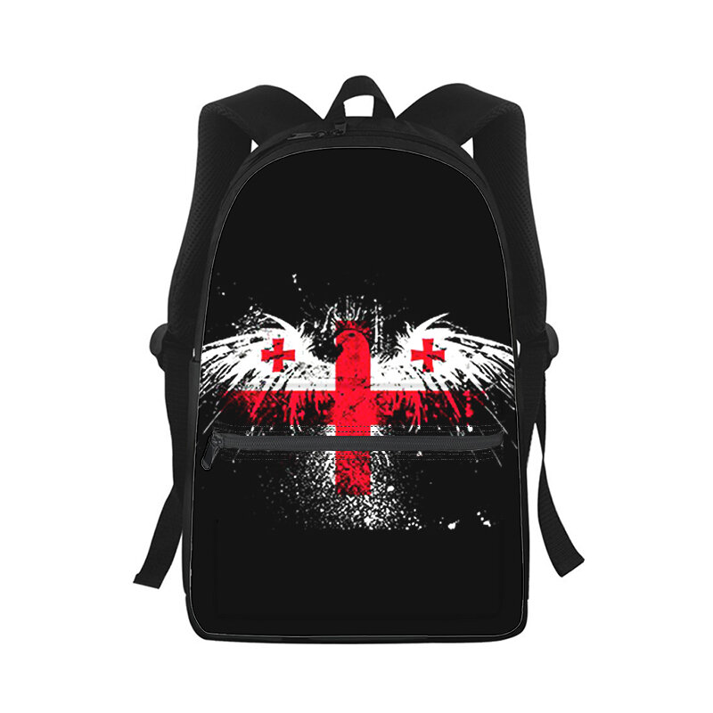Georgia flag Men Women Backpack 3D Print Fashion Student School Bag Laptop Backpack Kids Travel Shoulder Bag
