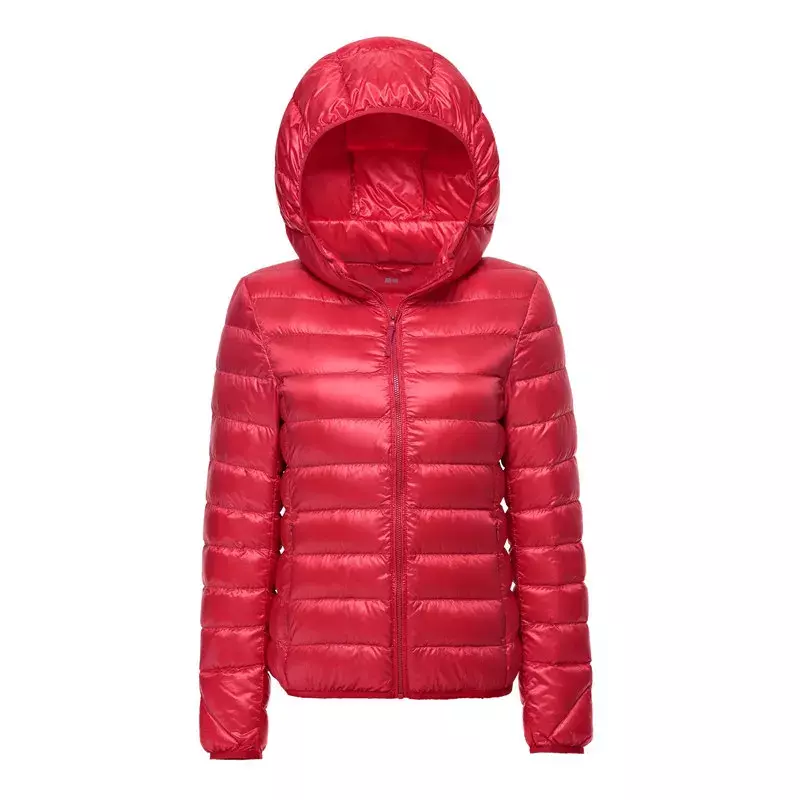 女性用の短いフード付きジャケット,白いダックダウンの新しい2023秋冬コレクション,超軽量で暖かいコート,90%