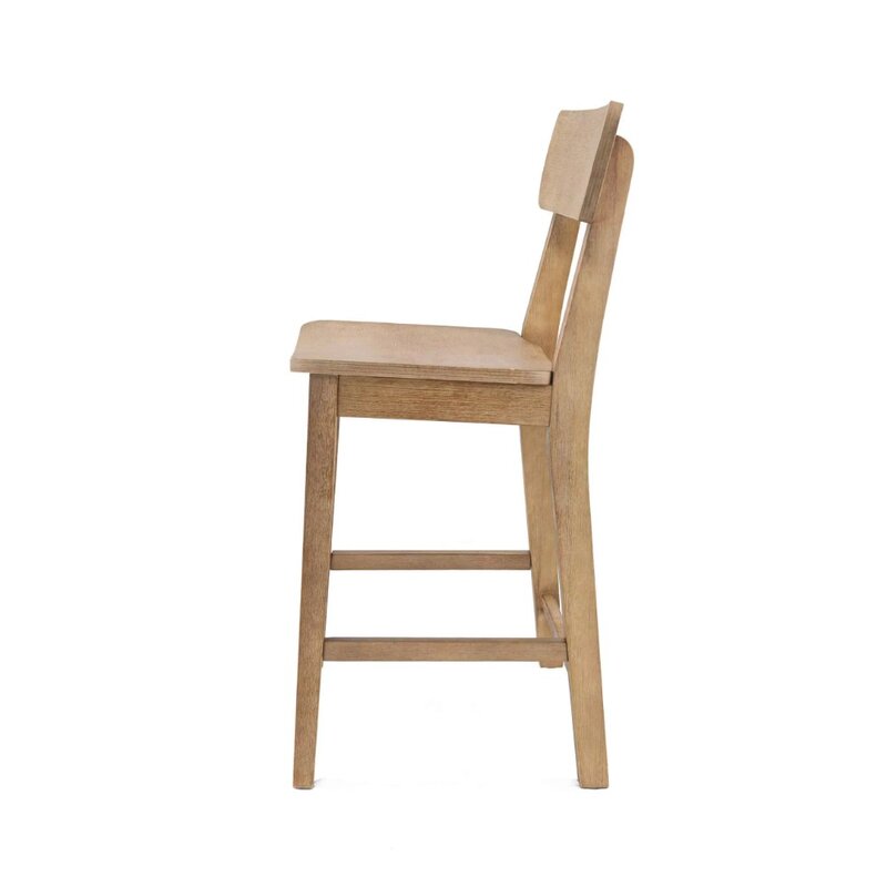 Барный стул-столбик из дерева с высокой спинкой, прочная и крепкая