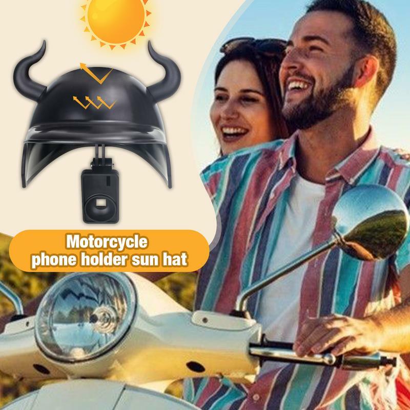 Black Small Helmet Cap Rider Motorcycle Mobile Phone Holder and Electric Bicycle Navigation Phone Holder Waterproof Sunshade hat