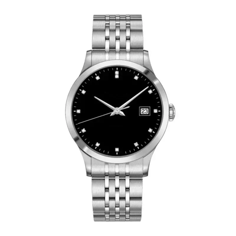 Luksusowy nowy zegarek mechaniczny męskie automatyczne czarne modne zegarki tarcze