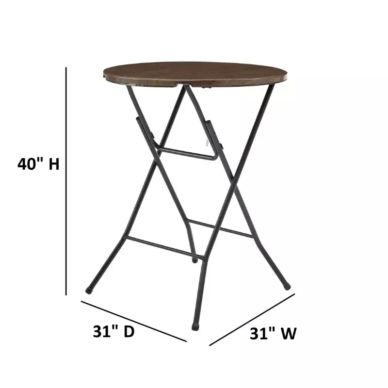 31-дюймовый круглый высокий складной стол, ореховый
