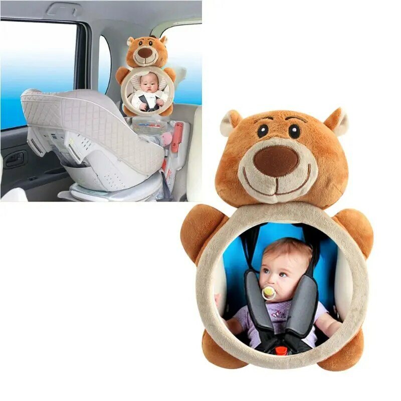 Espejo dibujos animados para coche infantil bebé para parte trasera del asiento espejo retrovisor vista panorámica