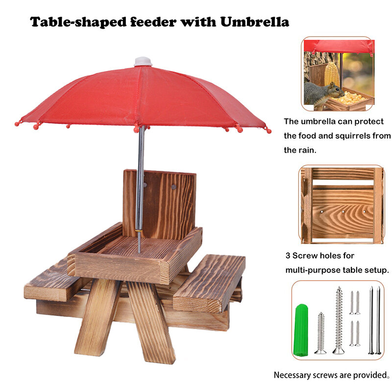 Деревянная искусственная кожа, оригинальный обеденный стол для домашних животных со скамьей, подвесной стол для кормления, мини-фотография