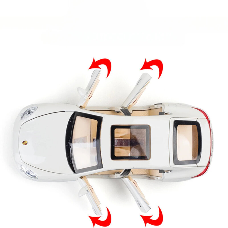 Sche Panamera合金シミュレーション車モデル、プルバックライトとサウンドを備えた金属製のダイキャスト車両、男の子向けのコレクション玩具、1:24