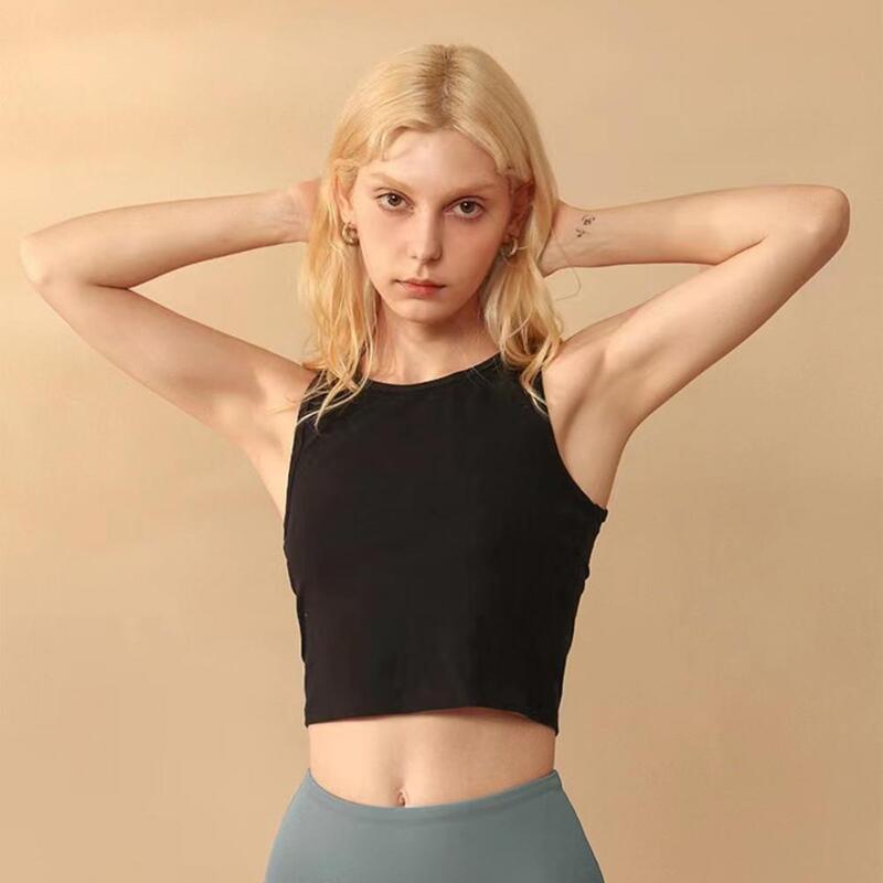 Summer Vest Camisole Top Stylish Women's Cropped Tops Slim Fit Pullover Tank Tops for Summer Fashion Solid Color Short T-shirts