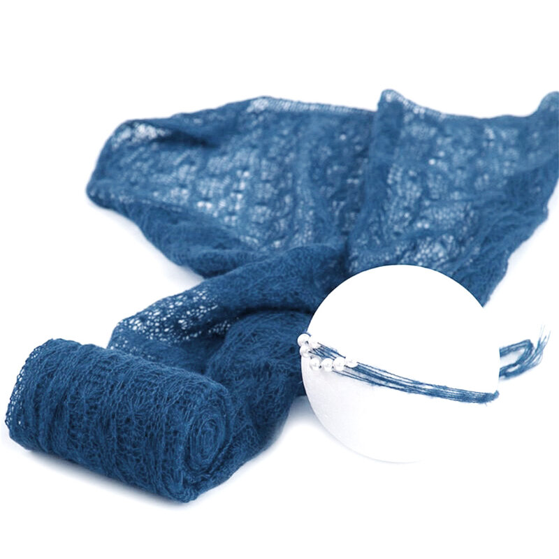 Don&Judy Newborn Soft Stretch Wrap Headwear Set Hat Cap Baby Photography Prop Outfit Handmade Knit Mohair Bonnet 2pcs Sets New