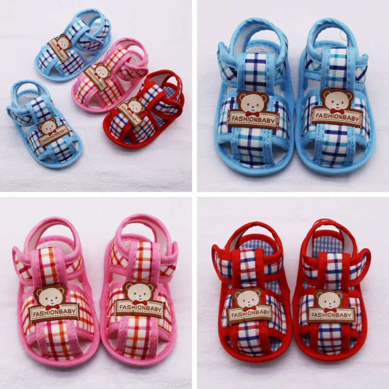 Zapatos de primavera para niños pequeños, sandalias de suela suave con estampado de letras de dibujos animados, primeros pasos