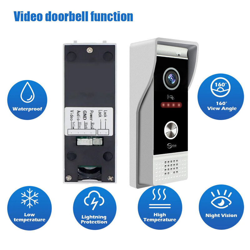 TUYA interkom Video 7/10 inci WiFi 1080P, aplikasi rumah pintar pintu Video nirkabel telepon sistem kontrol akses RFID untuk Apartemen Vila